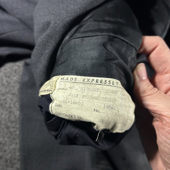 Vintage JACK FRASER Wool Jacket Men's 46 Gray Heavy Custom Made 1960 *READ* - Picture 7 of 12